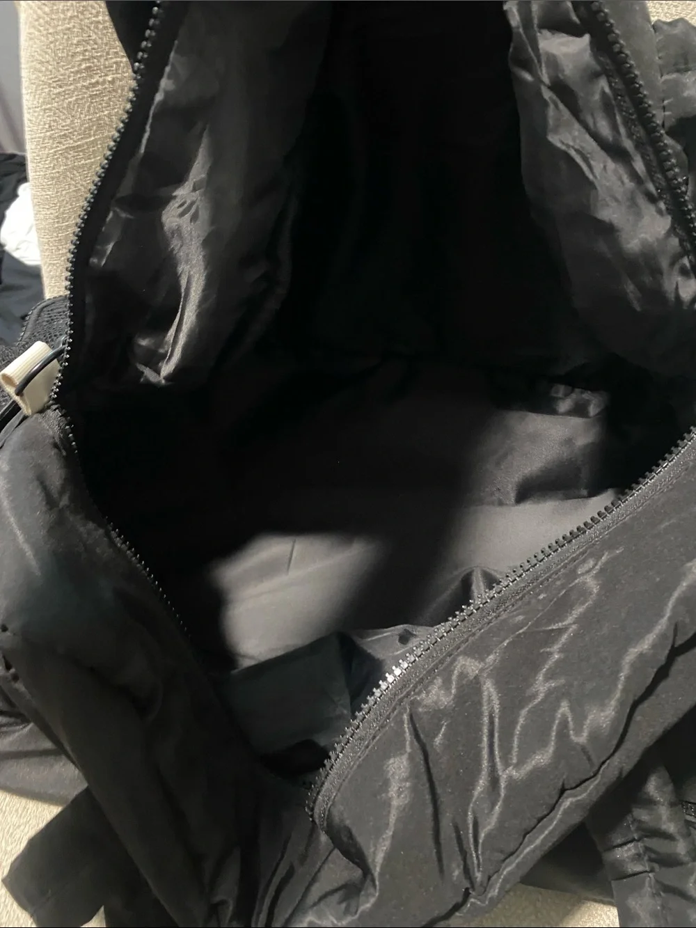 Black Nylon overnight Tote Bag